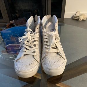 Vans white leather sneakers